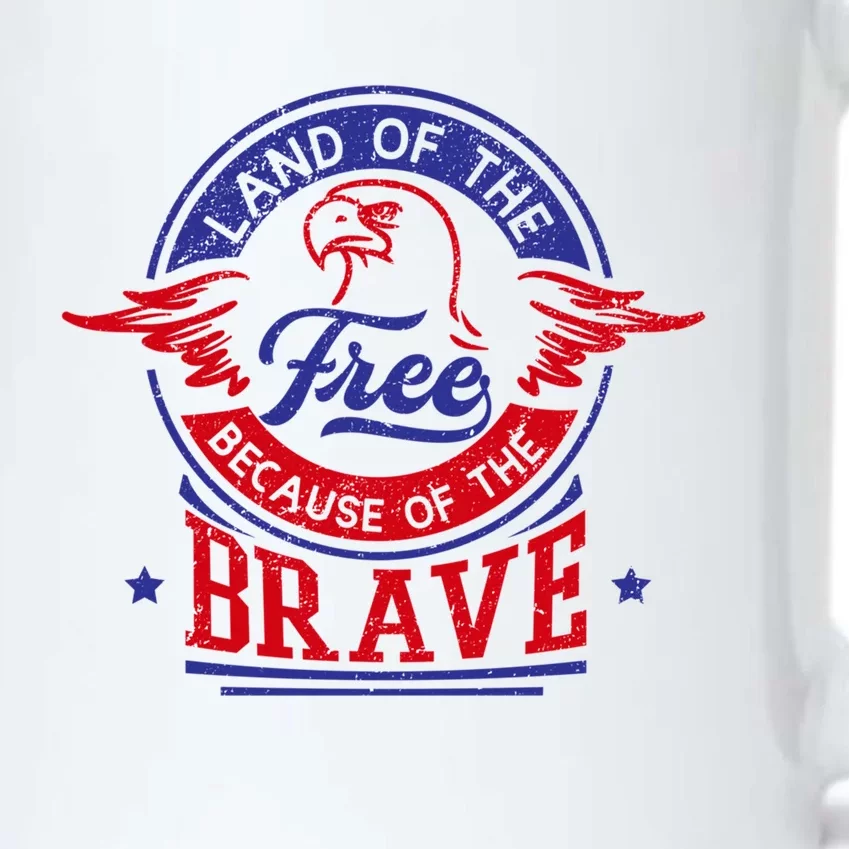 Land Of The Free Because Of The Brave Patriotic Military Gift Black Color Changing Mug