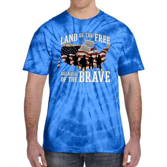 Land Of The Free Because Of The Brave Cute Gift Tie-Dye T-Shirt