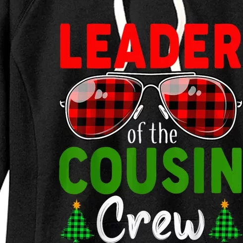 Leader Of The Cousin Crew Funny Christmas Family Costume Women's Fleece Hoodie