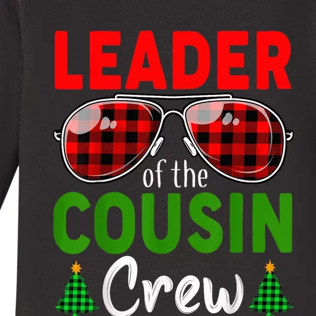 Leader Of The Cousin Crew Funny Christmas Family Costume Baby Long Sleeve Bodysuit