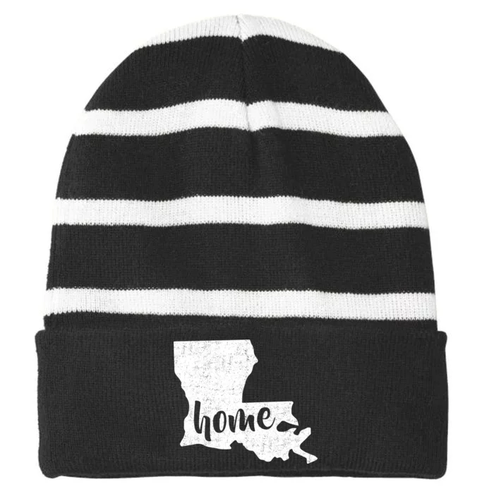 Louisiana Home State Striped Beanie with Solid Band