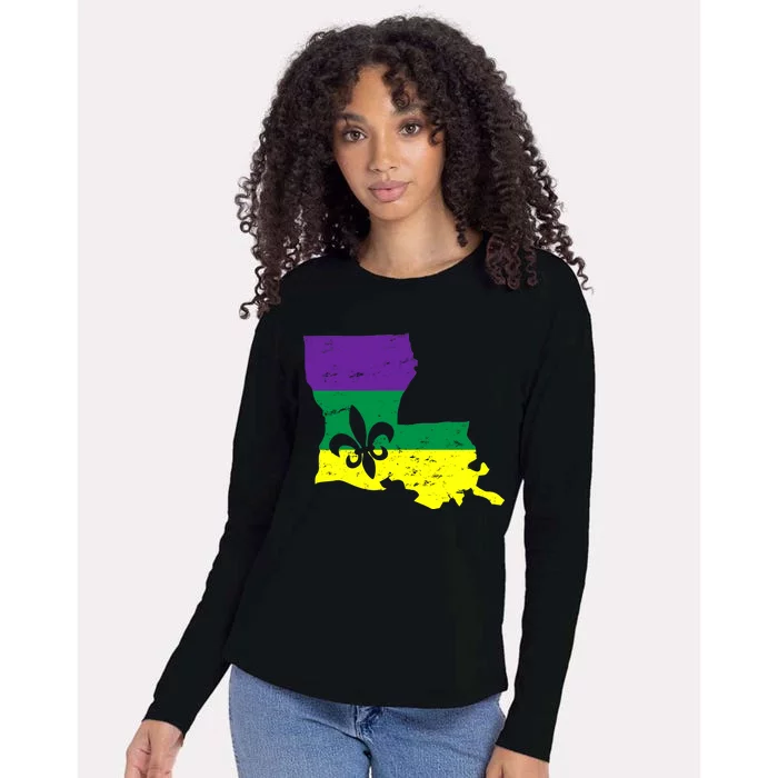 Louisiana Mardi Gras Womens Cotton Relaxed Long Sleeve T-Shirt