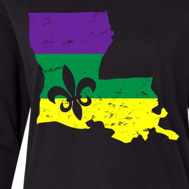 Louisiana Mardi Gras Womens Cotton Relaxed Long Sleeve T-Shirt