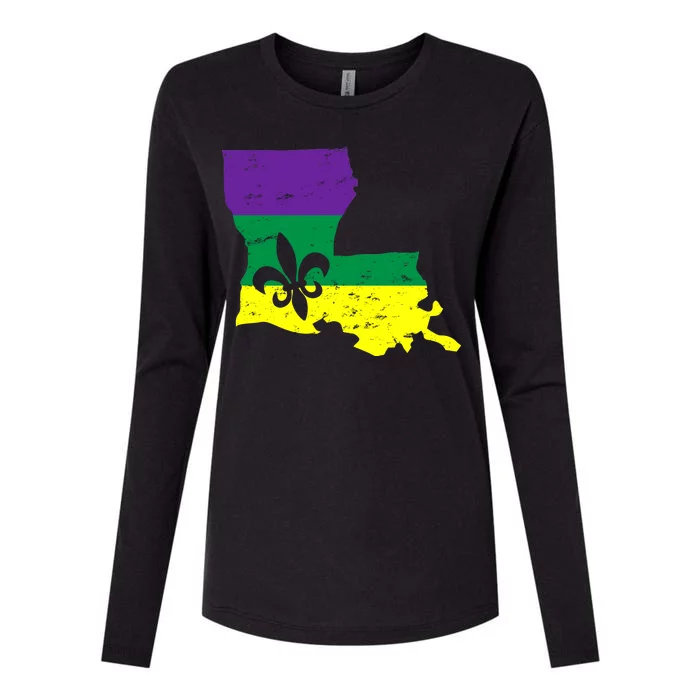 Louisiana Mardi Gras Womens Cotton Relaxed Long Sleeve T-Shirt