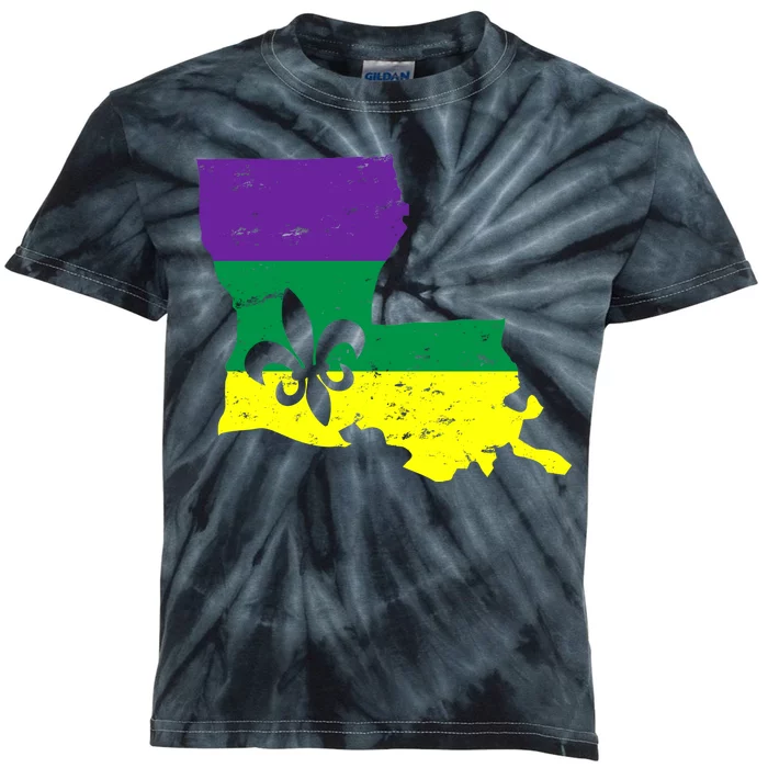 Louisiana Mardi Gras Kids Tie-Dye T-Shirt