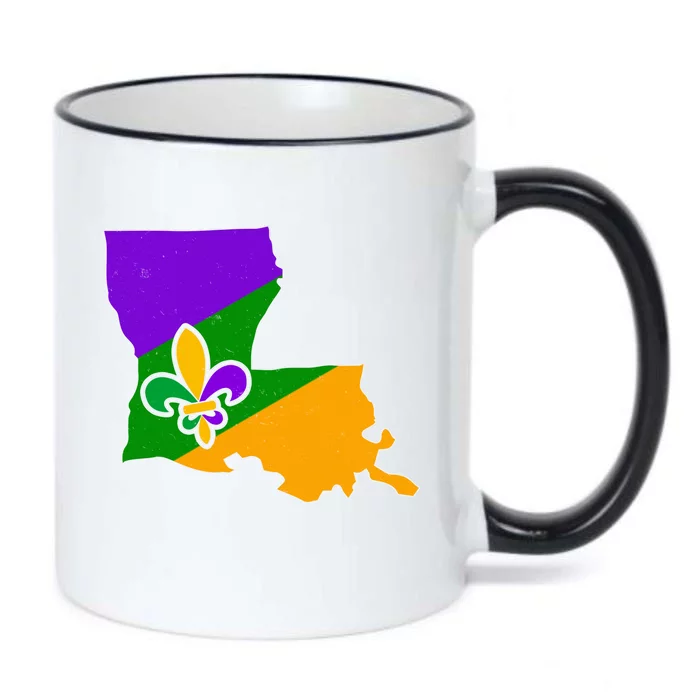 Louisiana Mardi Gras Fleur De Lis Black Color Changing Mug