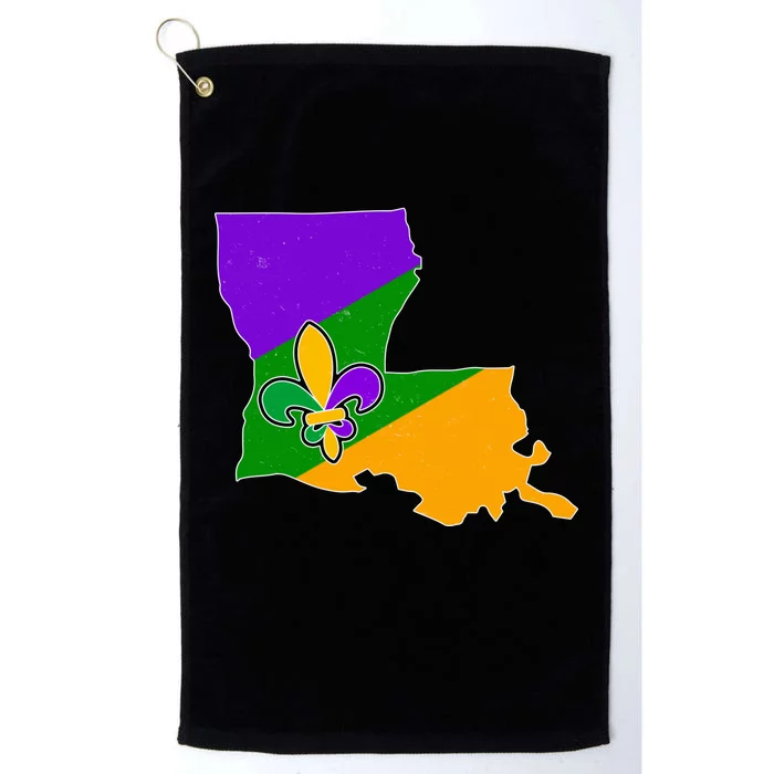 Louisiana Mardi Gras Fleur De Lis Platinum Collection Golf Towel