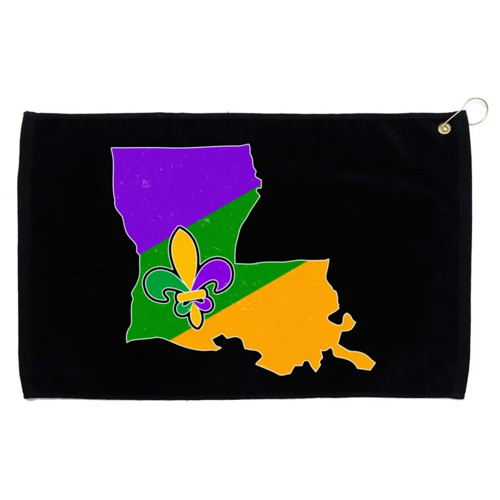 Louisiana Mardi Gras Fleur De Lis Grommeted Golf Towel