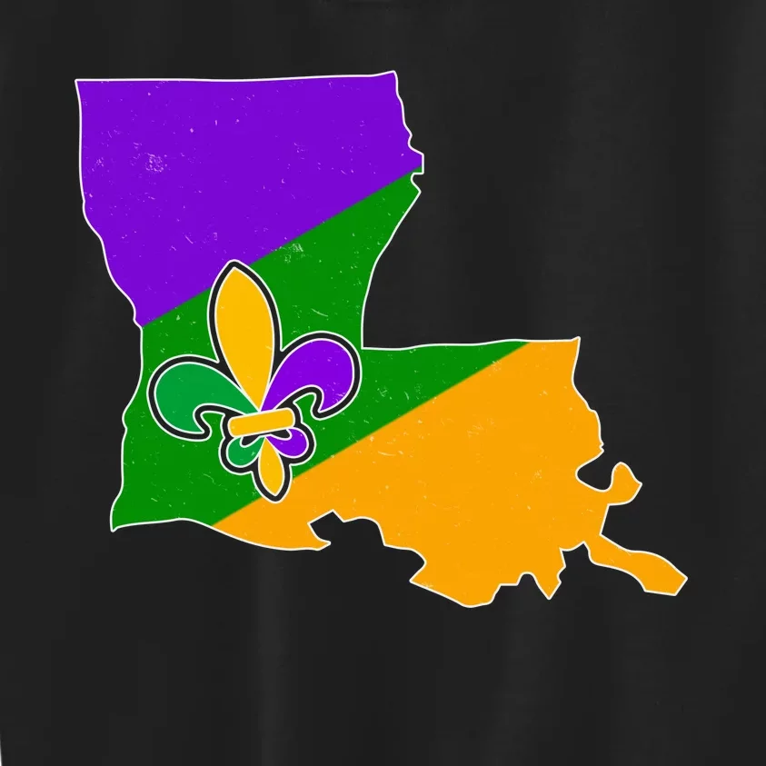 Louisiana Mardi Gras Fleur De Lis Kids Sweatshirt