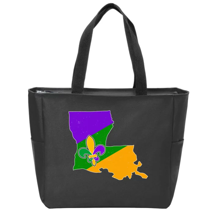 Louisiana Mardi Gras Fleur De Lis Zip Tote Bag