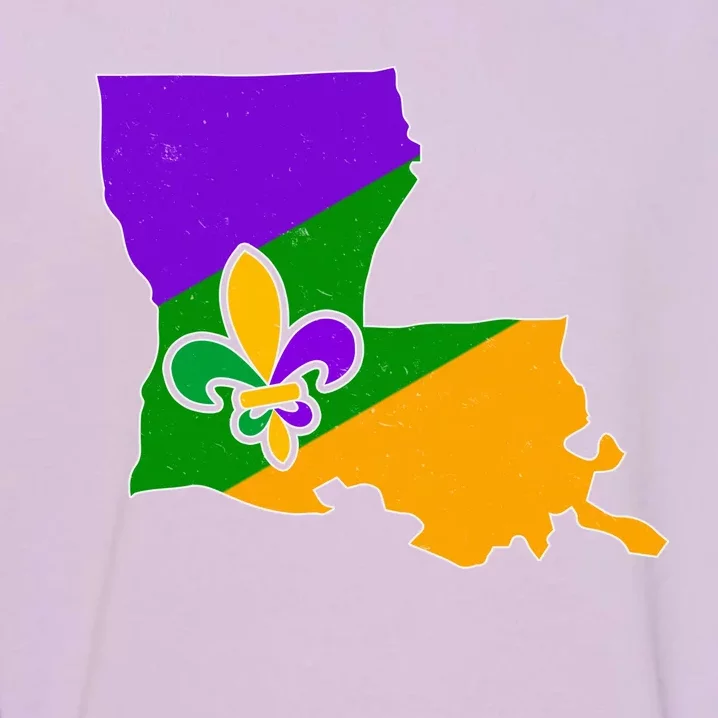 Louisiana Mardi Gras Fleur De Lis Garment-Dyed Sweatshirt