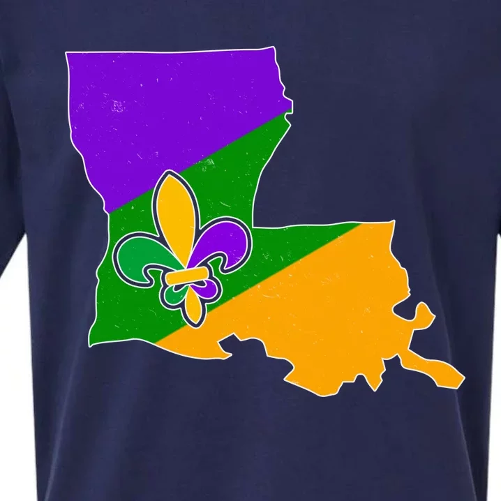 Louisiana Mardi Gras Fleur De Lis Sueded Cloud Jersey T-Shirt