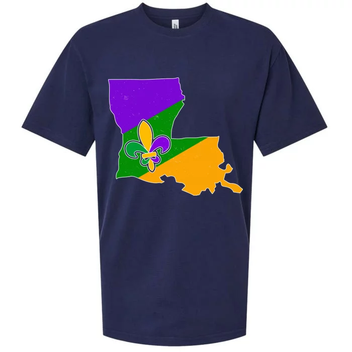 Louisiana Mardi Gras Fleur De Lis Sueded Cloud Jersey T-Shirt