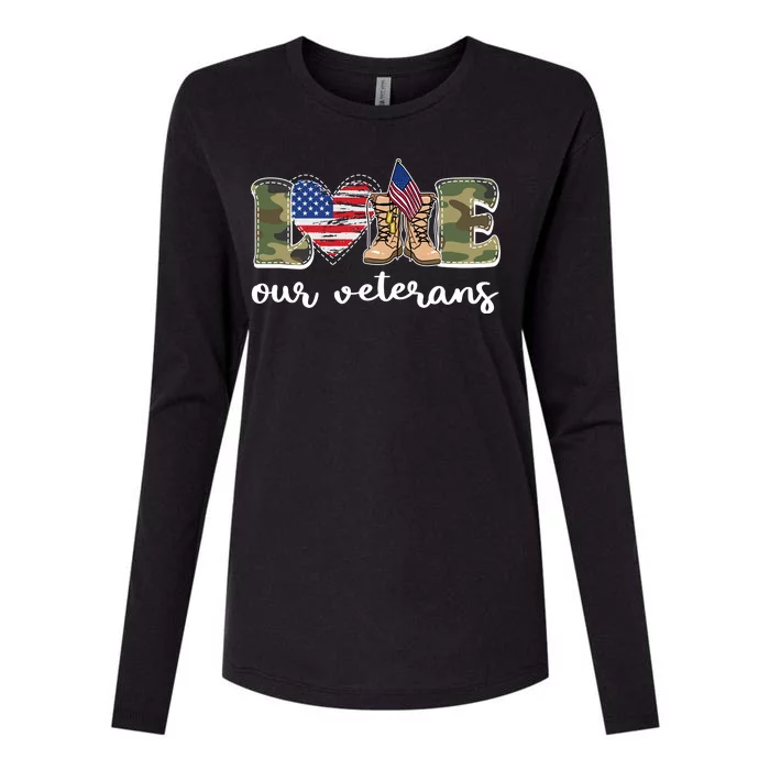 Love Our Veterans Support Our Veterans Womens Cotton Relaxed Long Sleeve T-Shirt