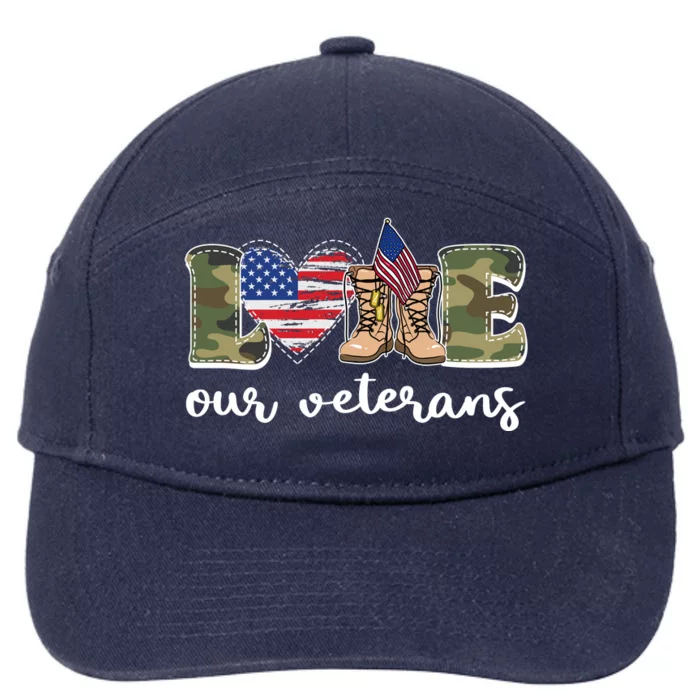 Love Our Veterans Support Our Veterans 7-Panel Snapback Hat