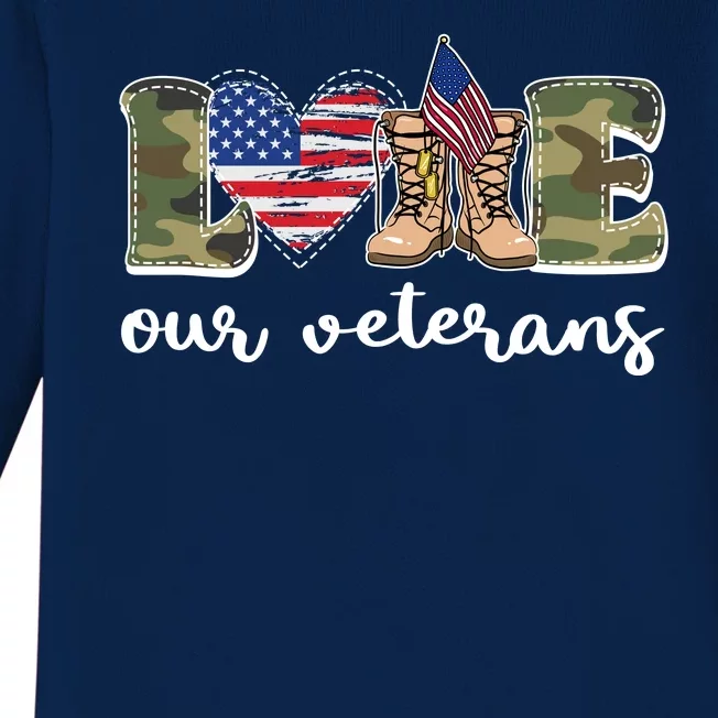 Love Our Veterans Support Our Veterans Baby Long Sleeve Bodysuit