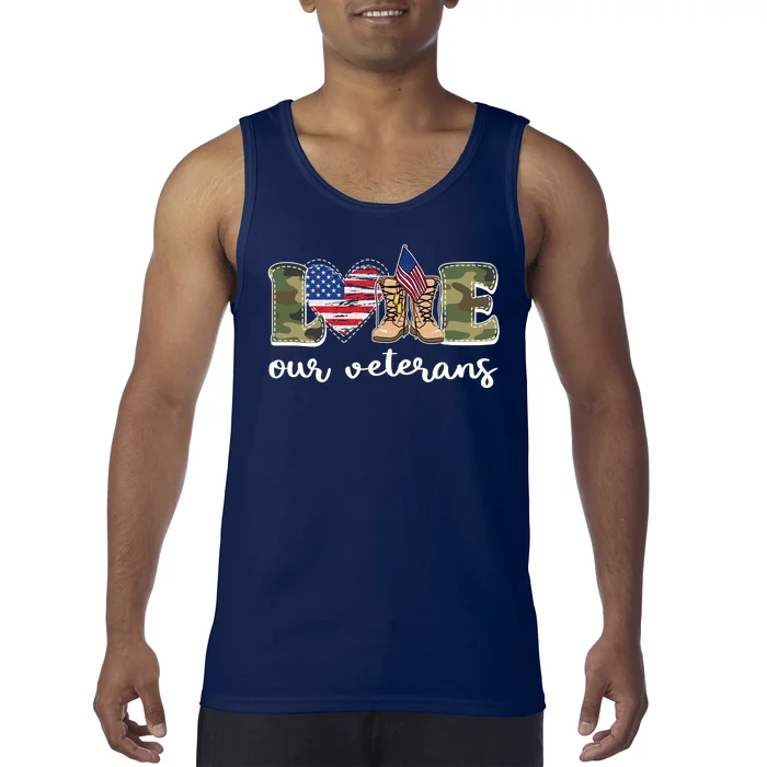 Love Our Veterans Support Our Veterans Tank Top