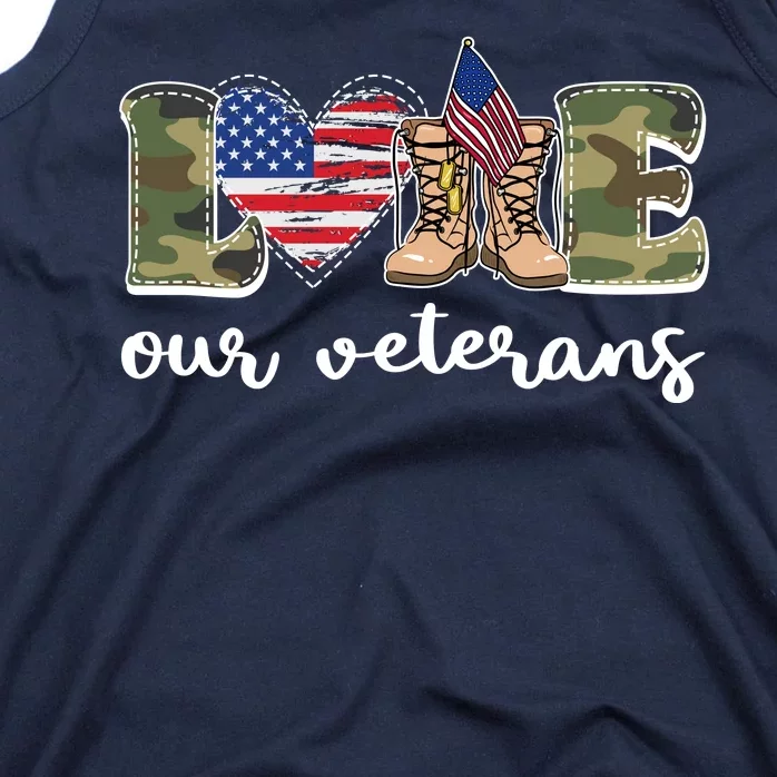 Love Our Veterans Support Our Veterans Tank Top