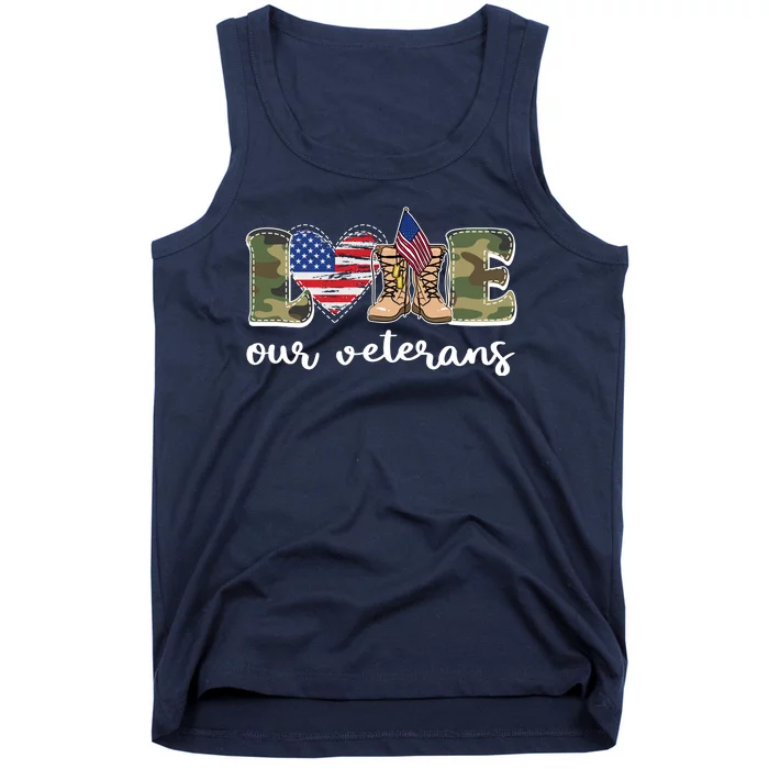 Love Our Veterans Support Our Veterans Tank Top