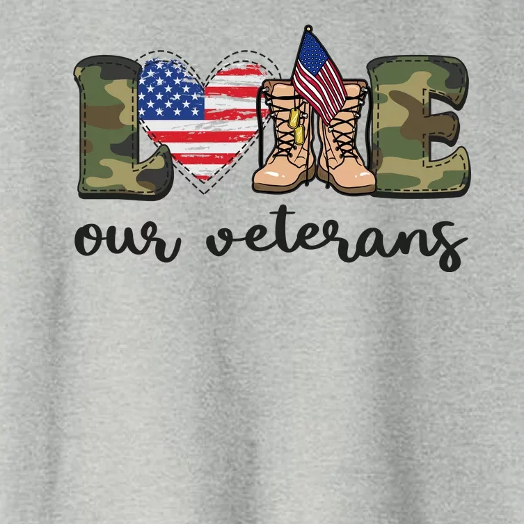 Love Our Veterans Support Our Veterans Women's Crop Top Tee