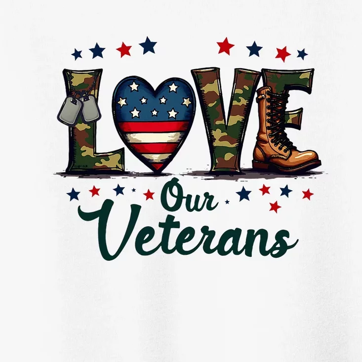 Love Our Veterans Day Proud Military Toddler T-Shirt