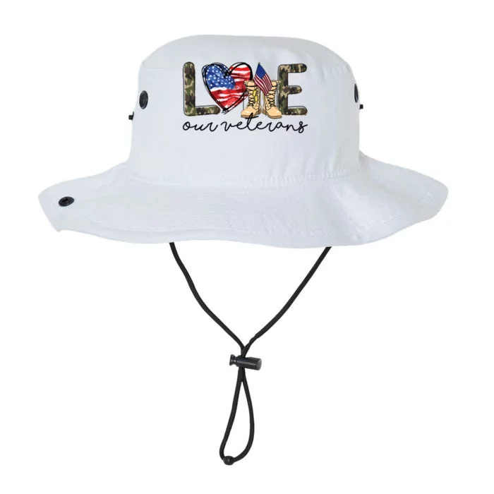 Love Our Veterans Us Military Veterans Day Great Gift Legacy Cool Fit Booney Bucket Hat