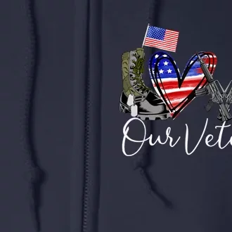 Love Our Veterans US Military Gifts Veterans Days Wo Full Zip Hoodie