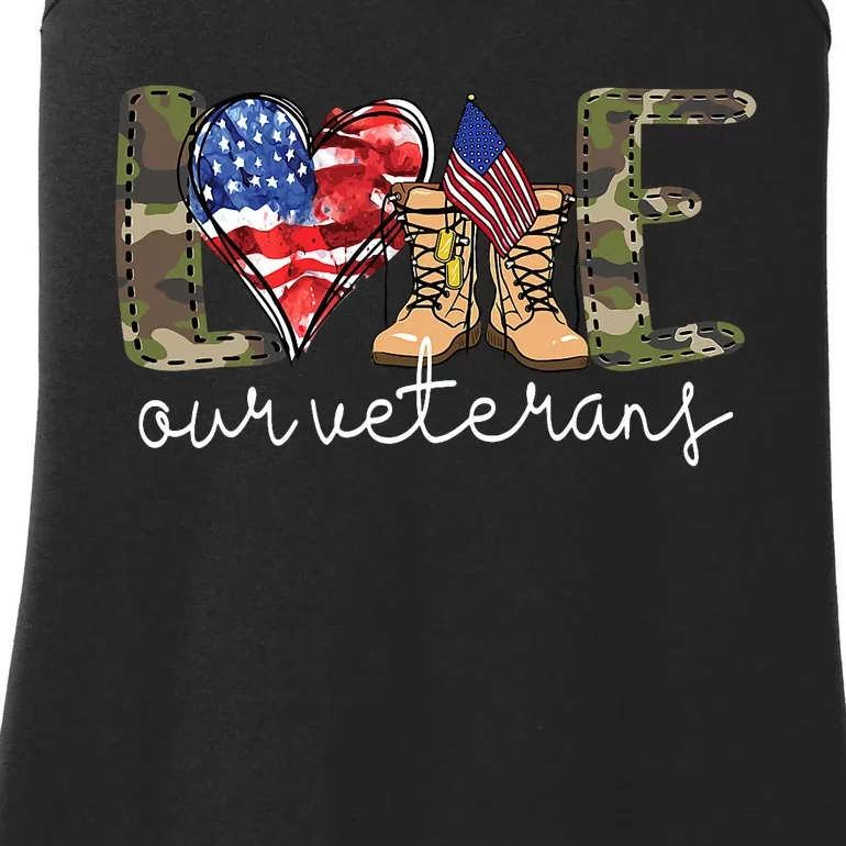 Love Our Veterans Us Military Gifts Veterans Day Ladies Essential Tank