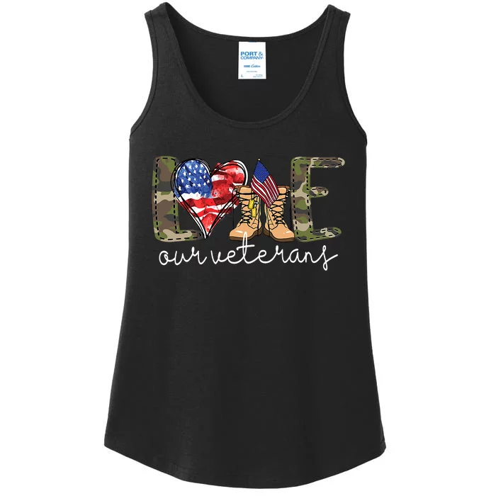 Love Our Veterans Us Military Gifts Veterans Day Ladies Essential Tank