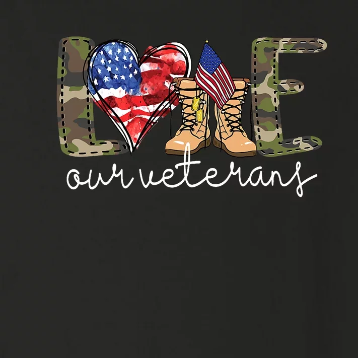 Love Our Veterans Us Military Gifts Veterans Day Toddler Long Sleeve Shirt