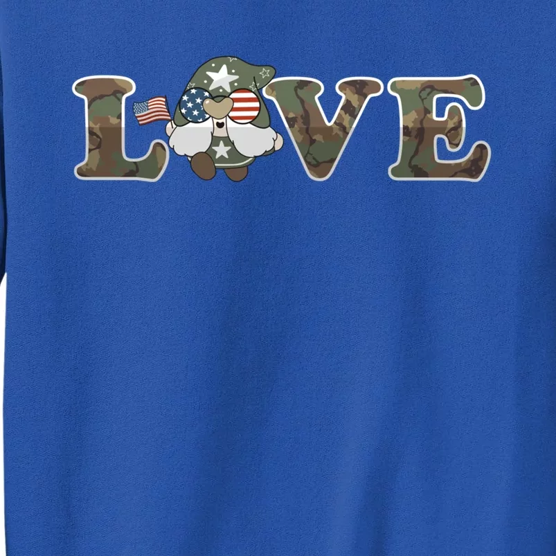 Love Our Veterans Day Gnome Us Military Flag Cute Cool Gift Sweatshirt