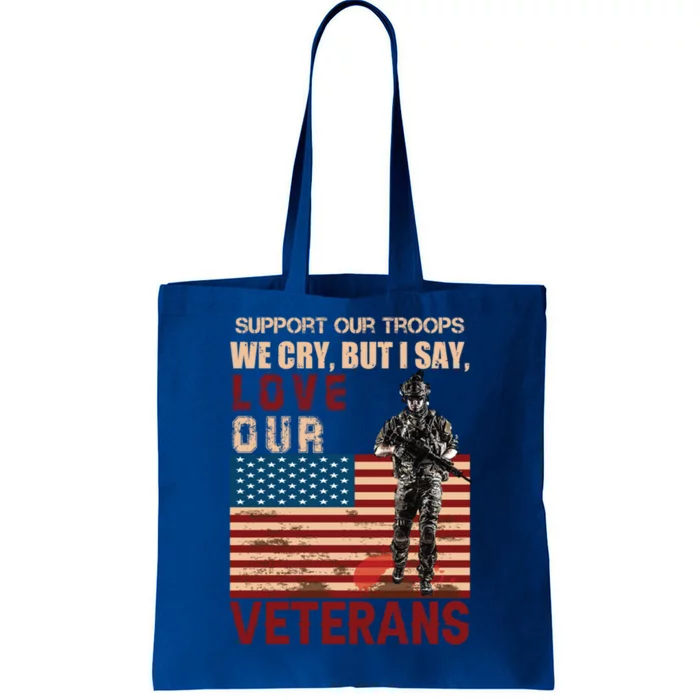 Love Our Veterans Retired Soldier U S Flag Gift Tote Bag