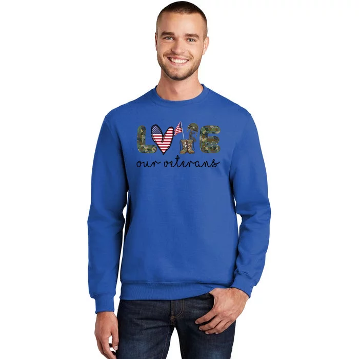 Love Our Veterans Us Military Veterans Day Cool Gift Sweatshirt