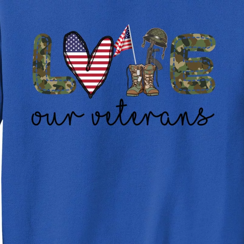 Love Our Veterans Us Military Veterans Day Cool Gift Sweatshirt