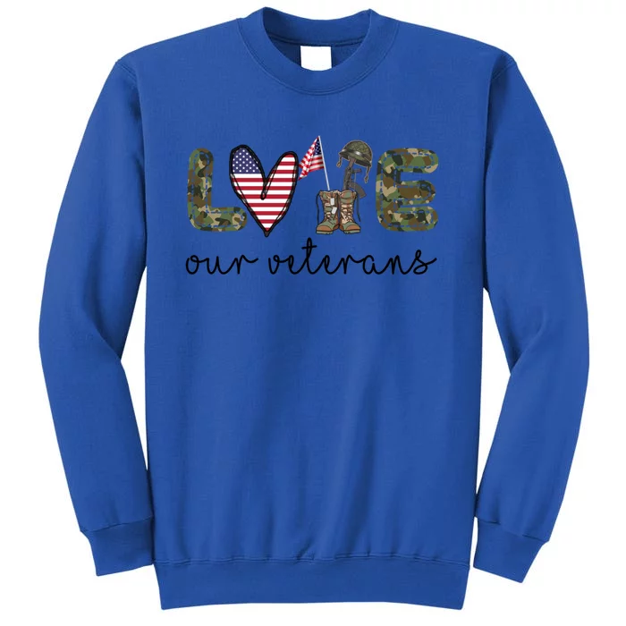 Love Our Veterans Us Military Veterans Day Cool Gift Sweatshirt