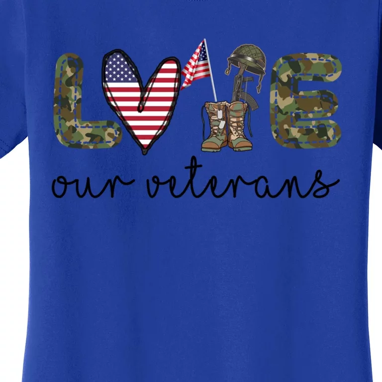 Love Our Veterans Us Military Veterans Day Cool Gift Women's T-Shirt