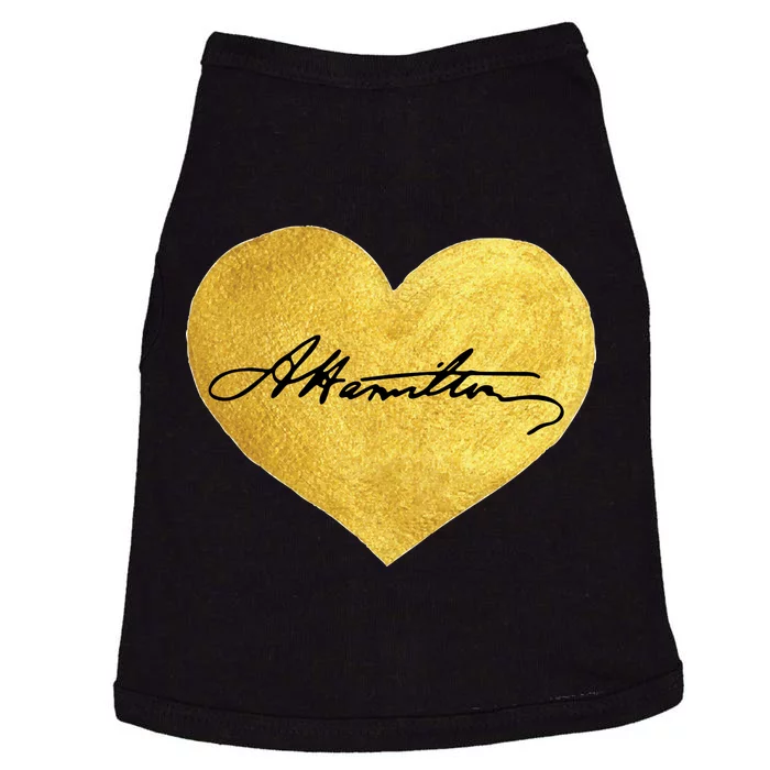 Love A. Hamilton Golden Signature Heart Doggie Tank