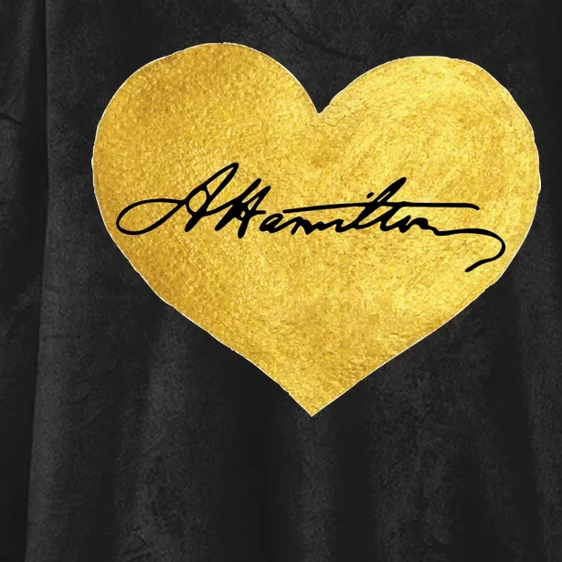 Love A. Hamilton Golden Signature Heart Hooded Wearable Blanket