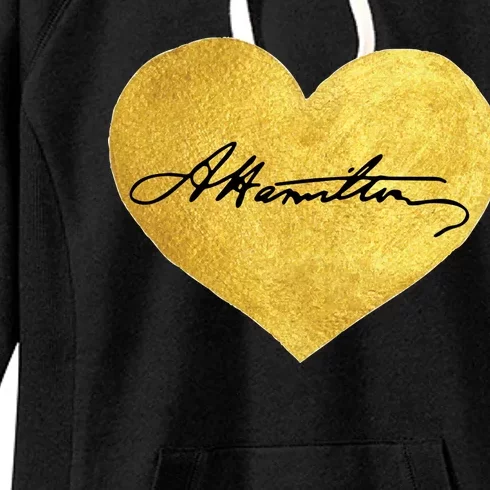 Love A. Hamilton Golden Signature Heart Women's Fleece Hoodie