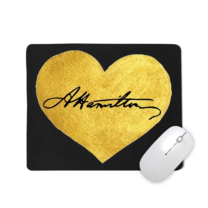 Love A. Hamilton Golden Signature Heart Mousepad