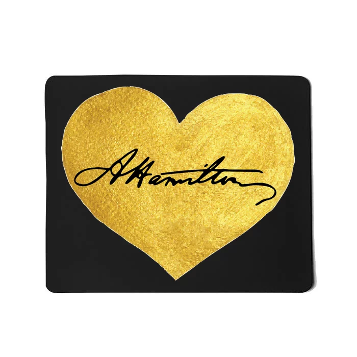 Love A. Hamilton Golden Signature Heart Mousepad