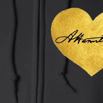 Love A. Hamilton Golden Signature Heart Full Zip Hoodie