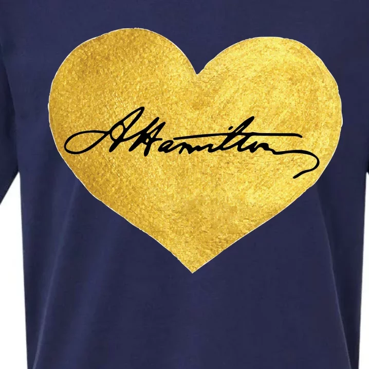 Love A. Hamilton Golden Signature Heart Sueded Cloud Jersey T-Shirt