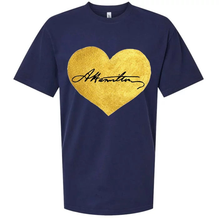 Love A. Hamilton Golden Signature Heart Sueded Cloud Jersey T-Shirt