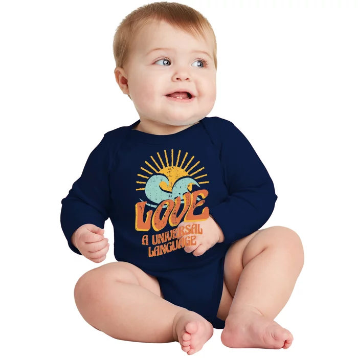 Love A Universal Language Baby Long Sleeve Bodysuit