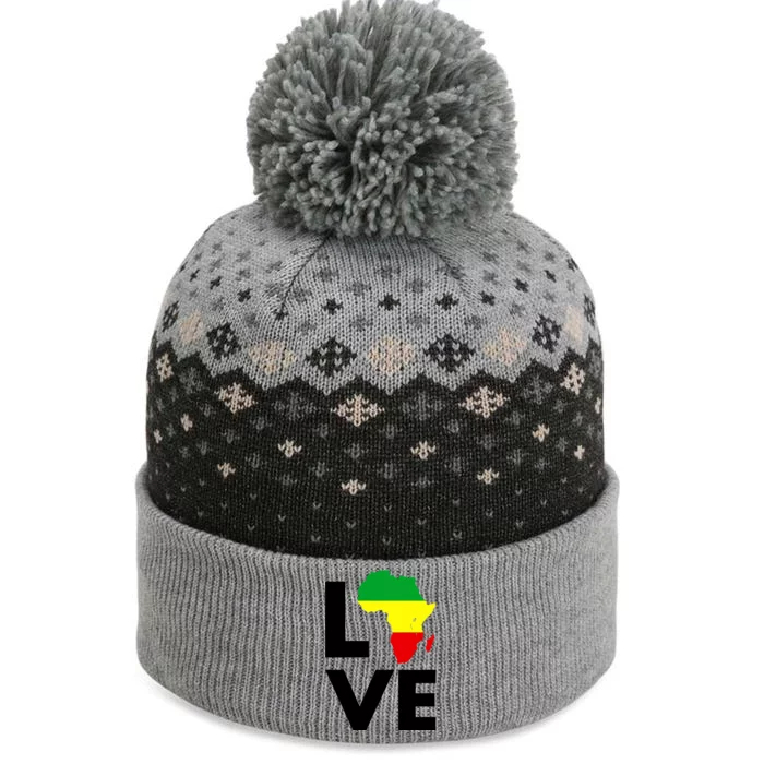 LOVE Africa Map Black History Month The Baniff Cuffed Pom Beanie