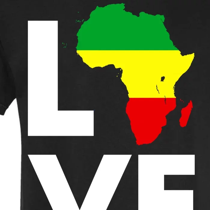 LOVE Africa Map Black History Month Garment-Dyed Heavyweight T-Shirt