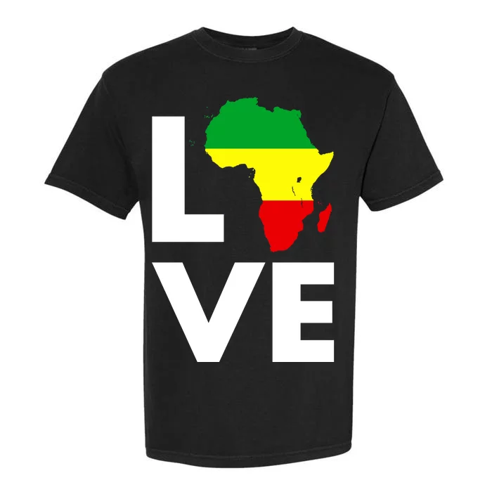 LOVE Africa Map Black History Month Garment-Dyed Heavyweight T-Shirt