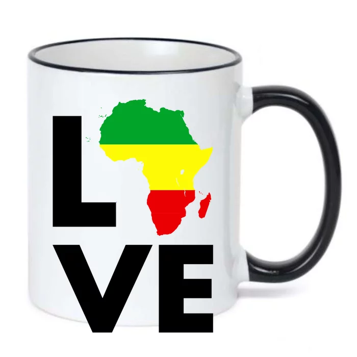 LOVE Africa Map Black History Month Black Color Changing Mug