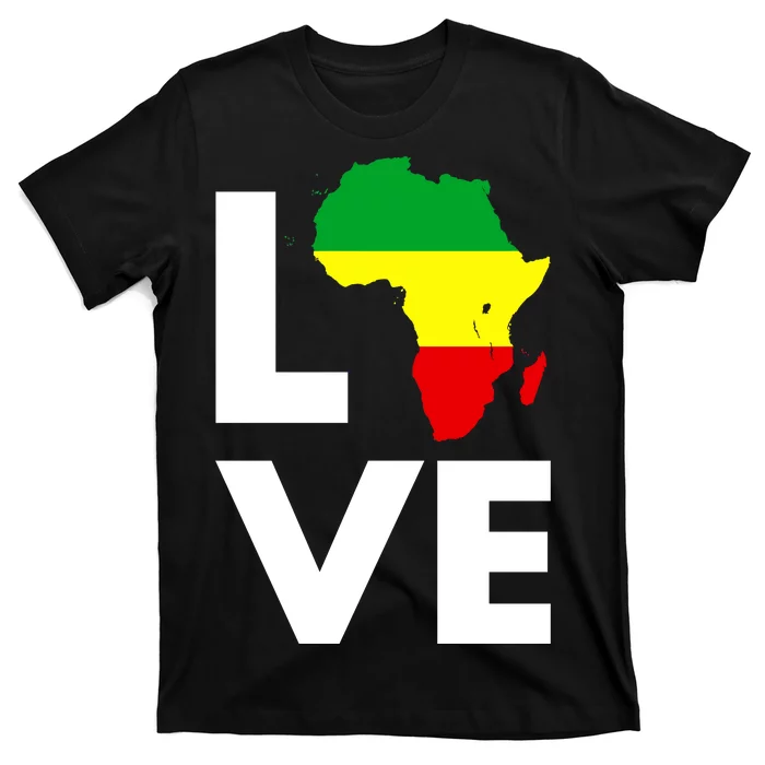 LOVE Africa Map Black History Month T-Shirt